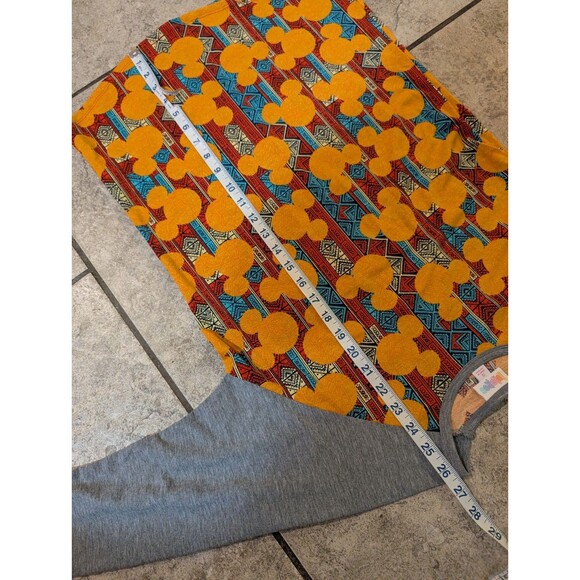 LuLaRoe Disney Randy Tee Shirt Women’s Small Gray Sleeves Mickey Mouse Print - Picture 6 of 6